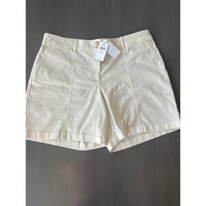 J Jill Light Pebble Utility Cargo Shorts Women's Size 16 Beige Cotton Blend NWT